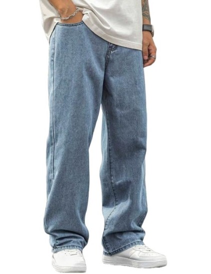 Men’s Relaxed Fit Baggy Jeans | Streetwear Style Loose Denim Pants for Casual Wear